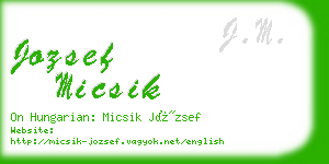 jozsef micsik business card